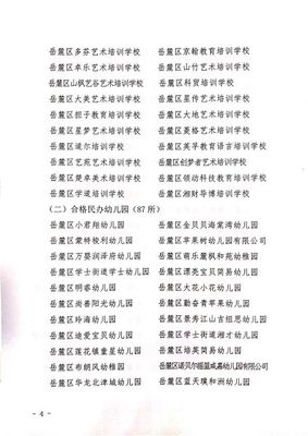 长沙市岳麓区教育局关于2018年度岳麓区民办学校(幼儿园)办学情况评估结果的通报